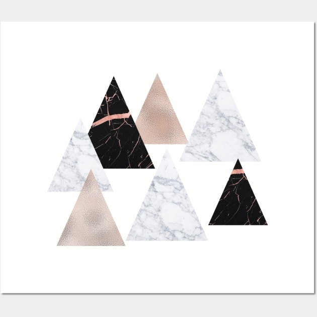 Marble geometric triangles Wall Art by peggieprints